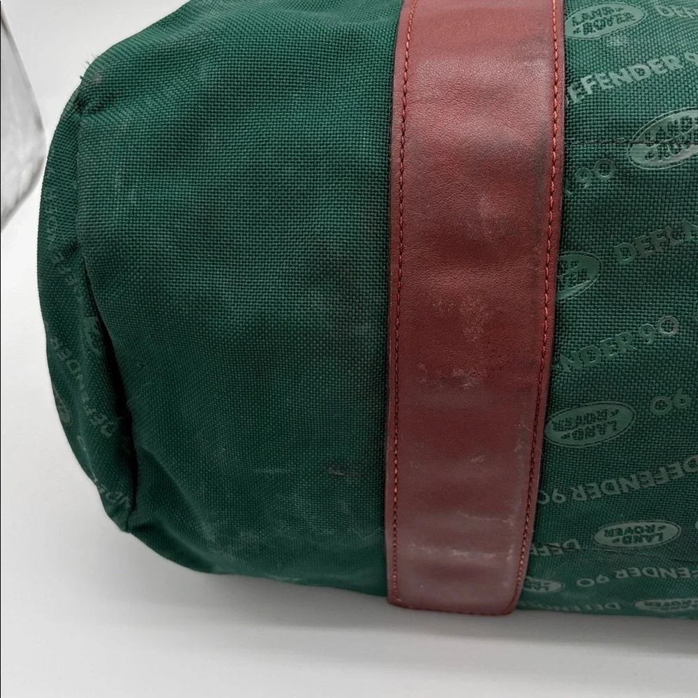 Vintage Land Rover Defender Green Canvas Leather Strap Duffle Bag BLEMISHES